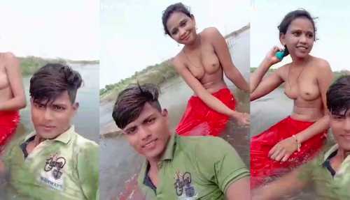 Village girl showing small boobs
