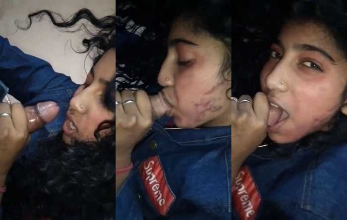 Hot collage girl horny sucking dick