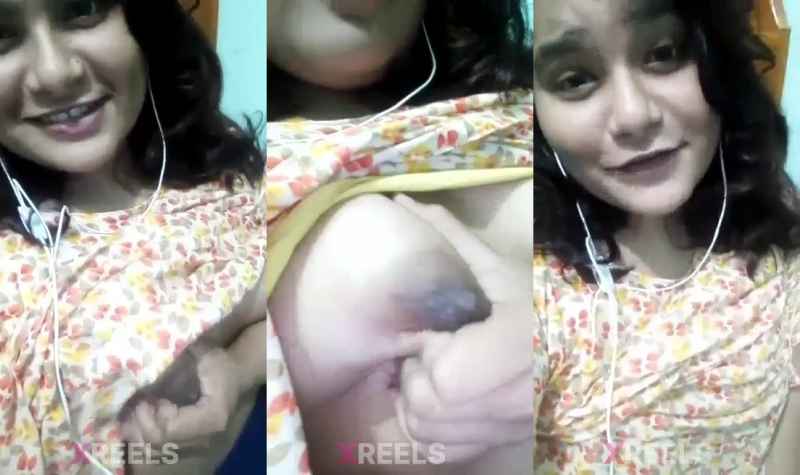 Chubby Cute Girl Boob Pressing