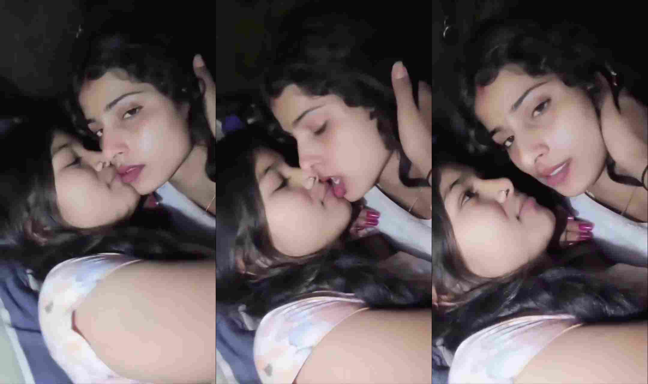 Beautiful Desi Lesbian Girls Kissing XXX Porn Video MMS